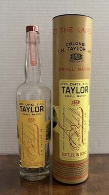 Colonel EH Taylor Single Barrel Bourbon Bottled in Bond Tube & Empty Bottle